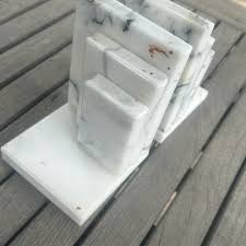 Vintage Italian Alabaster Bookends Ivory With Gray Veining ...