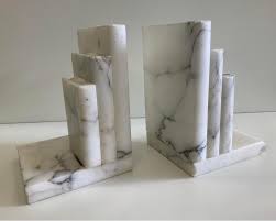 Vintage Italian Grand Tour Marble Bookends - Pair | Chairish