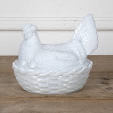20th Century Opaline Glass Chicken Egg Basket - DA1525505 ...