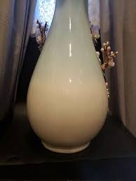 LARGE Antique Chinese Porcelain 20” Tall VASE 3D Raised Prunus Flowers Birds | eBay