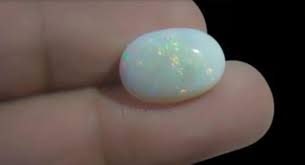 GemsTech Precious Fire Opal 6.5 Carat Stone Original Certified 7.15 Ratti Opal Gemstone White Fire Opal Safed Ratan Safed Dudhiya Stone Australian Opal Stone For All ओपल फायर रत्न ओपल पत्थर :