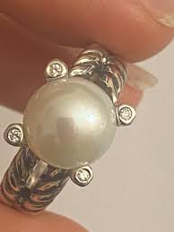 Used David Yurman Pearl Diamond Ring Size 8 and 14 similar items