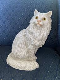 Vintage White Persian Kitten Cat Statue Universal Statuary ...