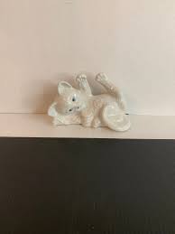 Vintage Brasil Porcelana Blanca Gato / Gatito Figurilla ...