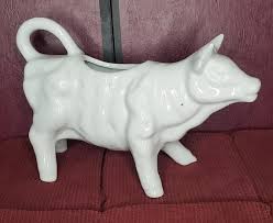 Vintage White Porcelain Cow Figure Creamer - Etsy