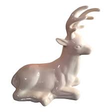 1980s White Porcelain Deer Figurine | Chairish