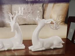 Melrose International White Christmas Modern Deer Set of Two - 60601 for sale online | eBay