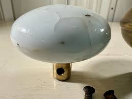 Vintage White Porcelain and Brass Door Knob Set - Etsy