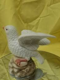 Vintage Porcelain Glass Dove - White Bird Figurine - Etsy
