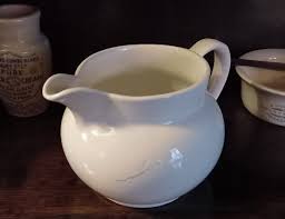 Vintage Ironstone Jug, White Ceramic Milk Jug, 1930's ...