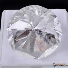 266.50 Cts Natural Diamond Cut White Quartz Crystal Mineral ...