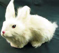 Rabbit Bunny Fur Figurine miniature plush animal CUTE | eBay