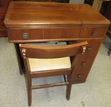 Sold at Auction: Vintage White Sewing Machine In Wooden ...