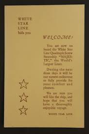 SS Majestic White Star Line Bids You Welcome! Comfort Card ...
