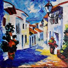 Summer Greece Original Oil Painting on Stretched Canvas Santorini Travel Artwork Wall Art Decor Living Room Fine Art Gift by Tinaartco - Etsy