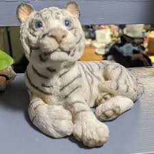 White Bengal Tiger cutie statue figurine