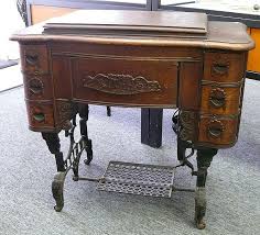 Sold at Auction: Victorian White Sewing Table & Machine