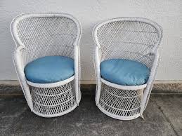 VINTAGE WHITE 🤍 WICKER RATTAN BOHO EMMANUELLE PEACOCK ...