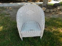 Vintage White Wicker Chair - Etsy