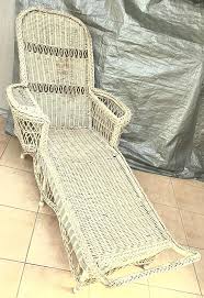 1920's White Wicker Chaise Lounge | Chairish