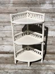 White Wicker Corner Shelf – Plover and Plow LLC