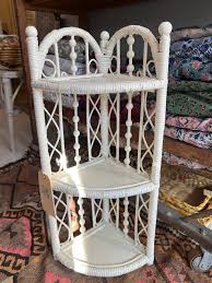 Wicker Corner Shelf — clover design