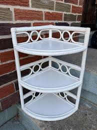 Vintage Rattan Corner Shelf - Etsy