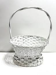 Vintage Flared Base Flat Weave Basket Long Handle Easter Basket | eBay