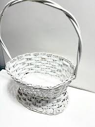 Vintage Flared Base Flat Weave Basket Long Handle Easter Basket | eBay Australia