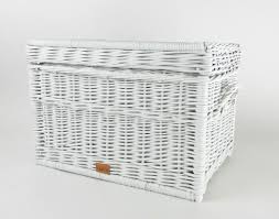 Wiklibox Wicker Chest in WHITE Color, 60 Cm Size (23.6in ...