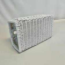 Vintage Boho Coastal Chic White Wicker Tissue Box Cover ...