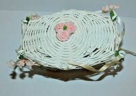 NEAT PLASTIC WICKER AND WIRE WHITE CINDERELLAS CARRIAGE WITH PUMPKIN | eBay