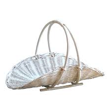 Mid-20th Century Painted Flower Gathering Basket | Chairish