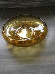Art Deco Amber Glass Bowl by Jobling -1930s - Etsy