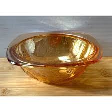 Vintage Amber Carnival Glass Square Dip Bowl 4.5" X 4.5" X ...