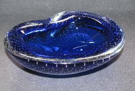 Murano-Glas Schale kontrollierte Blasen -Königsblau- | eBay