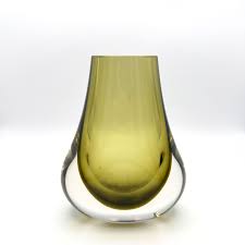 Midcentury Whitefriars #9656 Sage Hambone Cased Glass Vase 1974 – Charming Deco