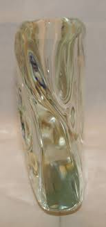Skrdlovice Czech Bohemian Art Glass Heavy Flower Vase Clear ...