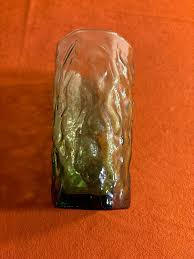 Green Crinkle Mid Century Glasses 14 Ounce Set of Four ...