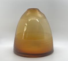 Vintage Murano Amber Frosted Battuto Art Glass Beehive ...
