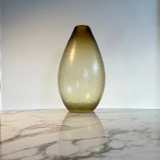 Large Battuto Vase in Graduated Amber Handblown Glass - Etsy