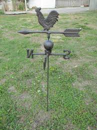 CAST IRON ROOSTER WEATHERVANE WEATHER VANE STAKE GROUND ...