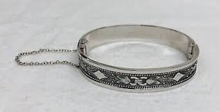 Vintage Whiting & Davis Silvertone Hinged Bangle Bracelet | eBay