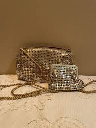 Avon Gold Metal Mesh Purse W Matching Coin Purse | eBay