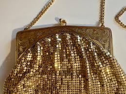 Vintage Whiting and Davis Gold Mesh Evening Bag Purse With ...