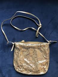 WHITING AND DAVIS ZIP TOP GOLD MESH BAG - VINTAGE MINT | eBay