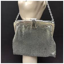 Vintage Whiting Davis Silver-Gold Mesh Small Handbag, ca ...