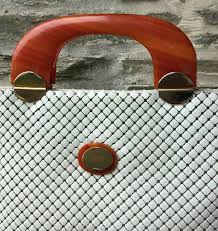 Vintage WHITING & DAVIS White Mesh Purse Handbag FAUX ...