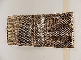 VINTAGE WHITING & DAVIS GOLD MESH BI-FOLD WALLET WITH CHANGE ...