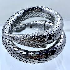 Vintage Whiting And Davis Silver Flexible SERPENT Bracelet ...